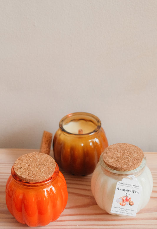 Pumpkin's Pick in Glass Pumpkin Shaped Jar