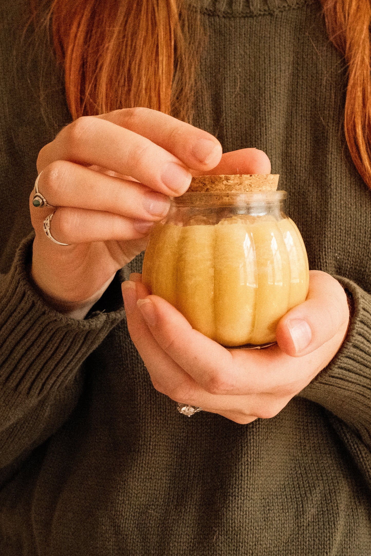 Pumpkin's Pick in Glass Pumpkin Shaped Jar