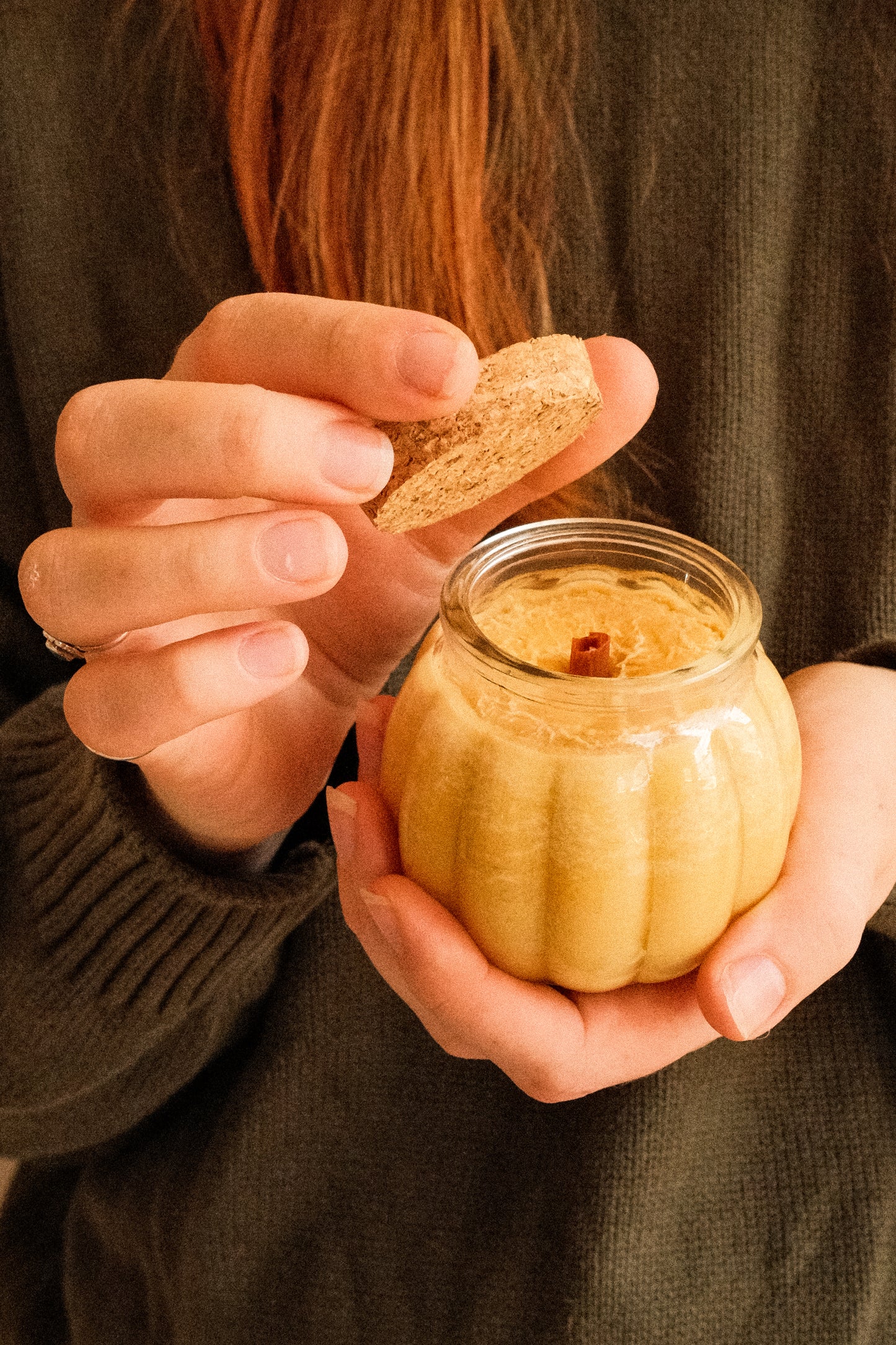 Pumpkin's Pick in Glass Pumpkin Shaped Jar