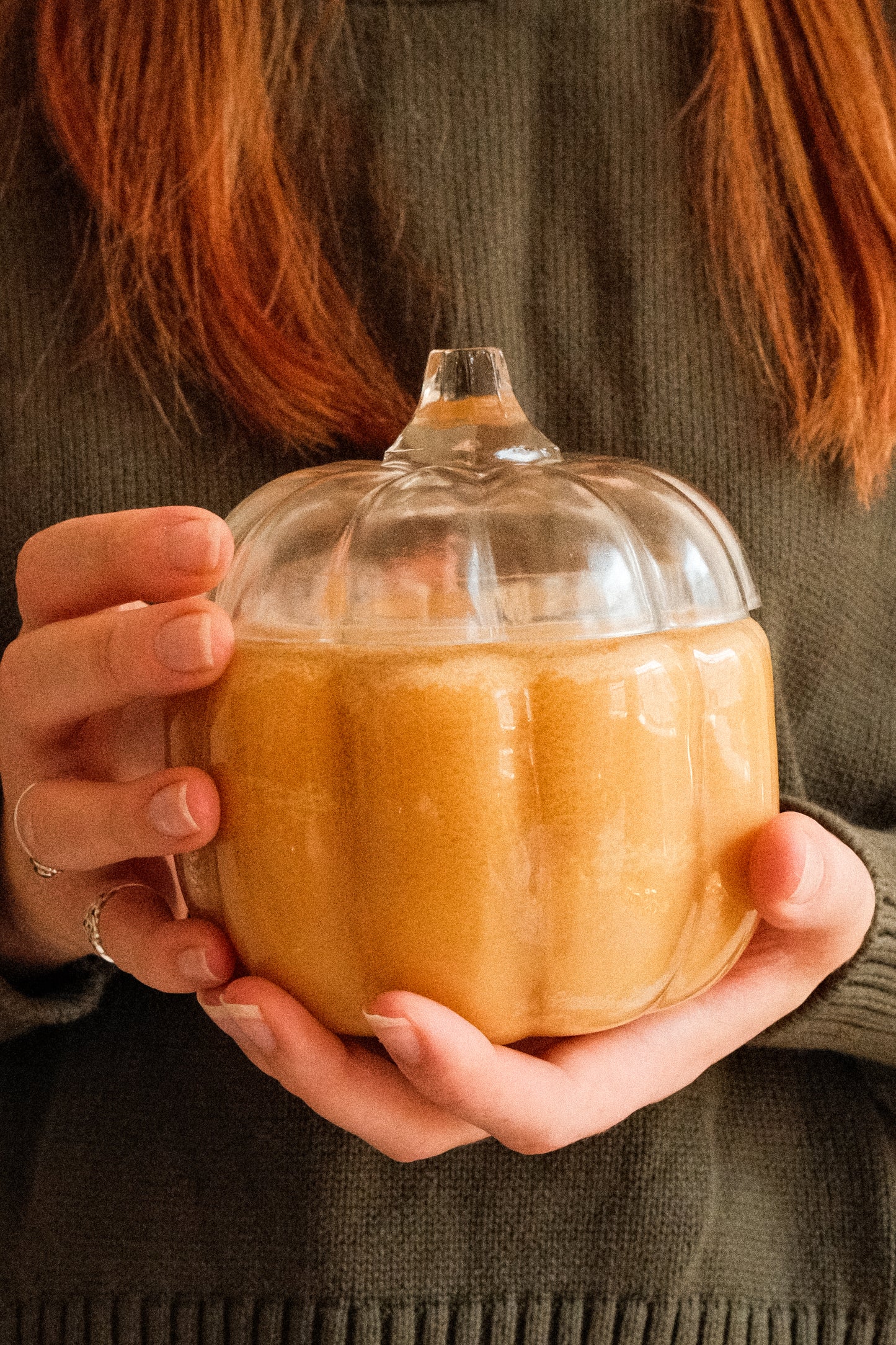 Pumpkin's Pick in Glass Pumpkin Shaped Jar