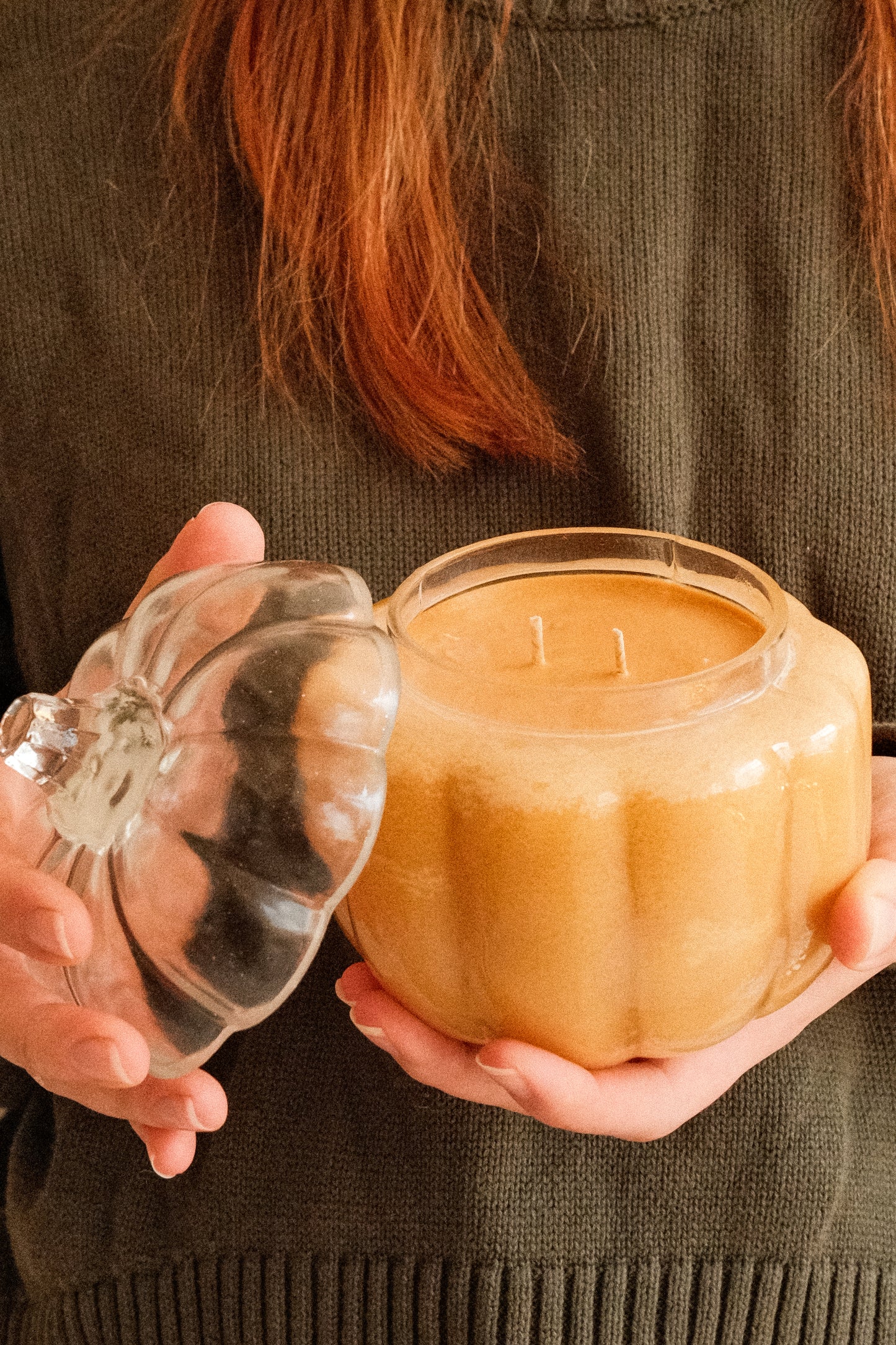 Pumpkin's Pick in Glass Pumpkin Shaped Jar